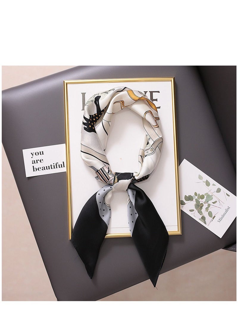 Y&D - Small Silk Scarf, Women Multifunction All-match Decoration Hair Tie Fashion Retro Headwear Neckercief - Image 1