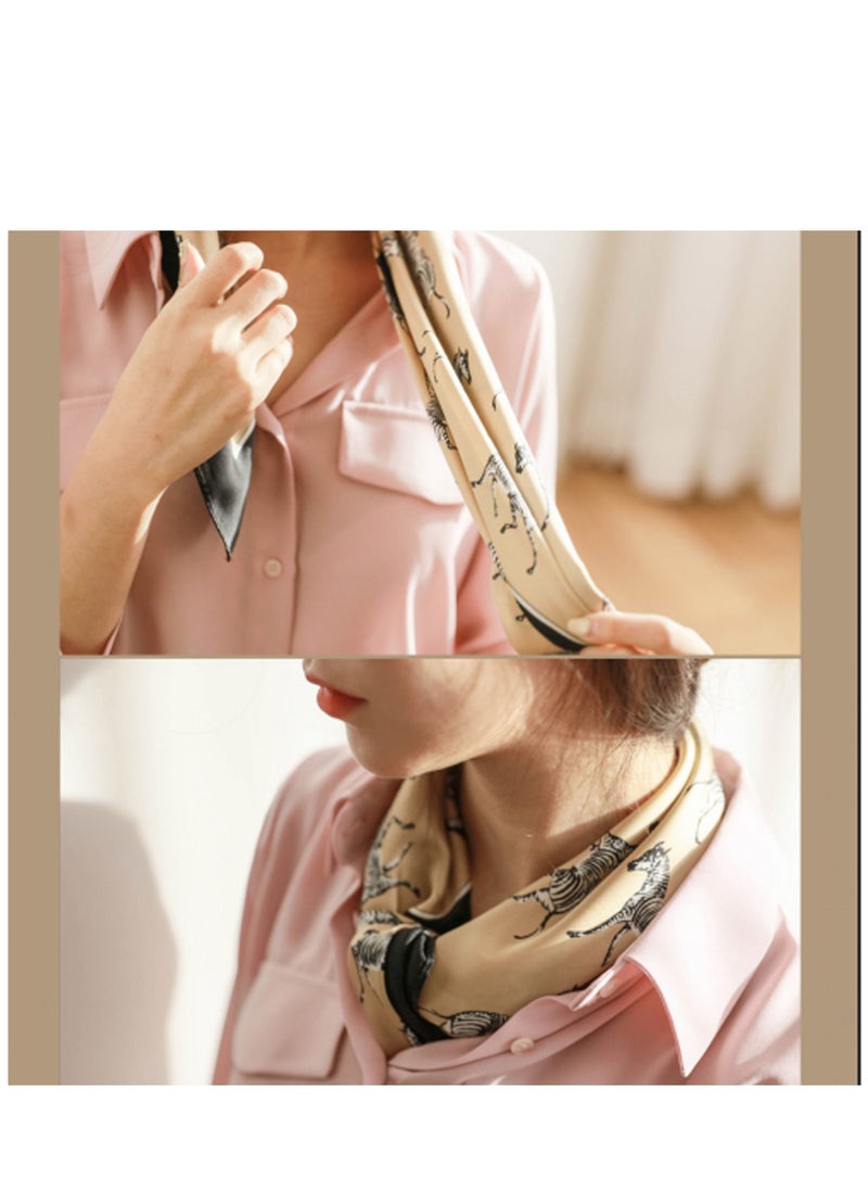 Y&D - Small Silk Scarf, Women Multifunction All-match Decoration Hair Tie Fashion Retro Headwear Neckercief - Image 1