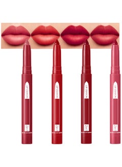 CAKAILA 4 Pcs Matte Lip Liner Pencil Sets,Retractable Waterproof Lip Liner Pencil,High Pigmented Lipliner for Daily Makeup,Lipstick Long Lasting Smudge Proof for Women,No Sharpener Required 