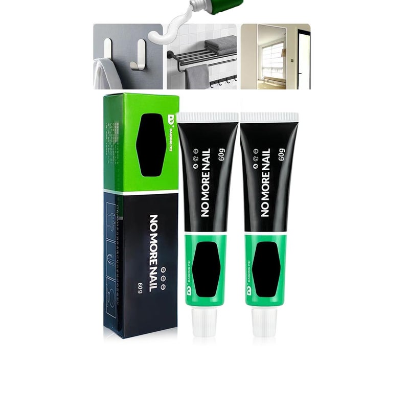 Excefore 2Pcs All-Purpose Glue, Super Strong Instant Glue Gel, Super Glue For All-Purpose Repair And Mounting, Rubber Cement Glue For Plastic, Wood, Metal, Repair, Sealant Paste, Storage Rack (2 * 60 G) - Image 1