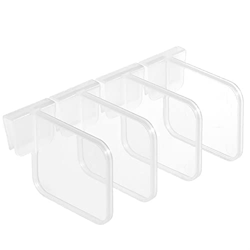 FAYBY Fayby Fridge Divider Refrigerator Door Shelf Bin Clip Retractable Fridge Separators Food Organizer Fridge Accessories for Fridge Storage Bin Box Drawer Divider Pack of 4_Clear - Image 1