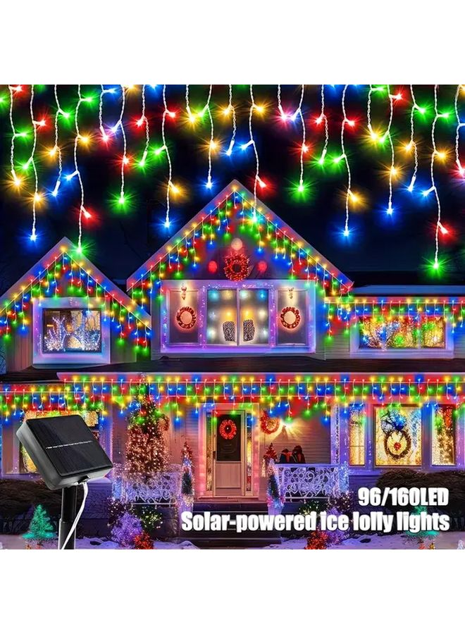 96 LEDs Solar Powered Outdoor Fairy Lights 8 Modes Auto On Off Weatherproof Warm White - Image 2