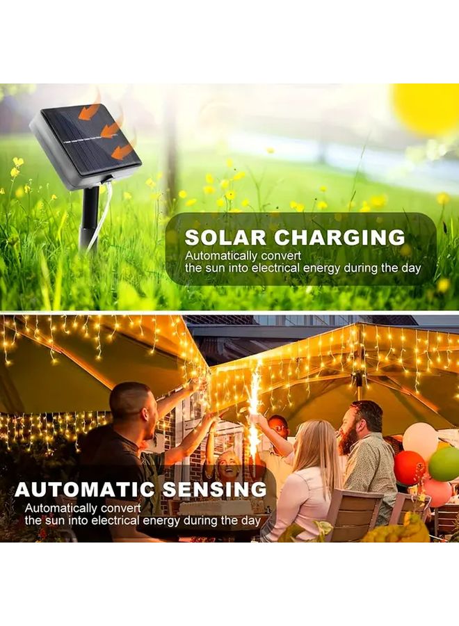 96 LEDs Solar Powered Outdoor Fairy Lights 8 Modes Auto On Off Weatherproof Warm White - Image 5