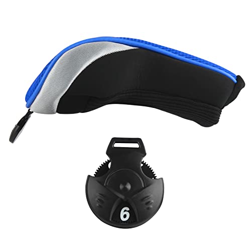 Andux Golf Hybrid Club Head Covers with Dial No. Tag Pack of 3 (All The Same Size) Black/Blue - Image 2
