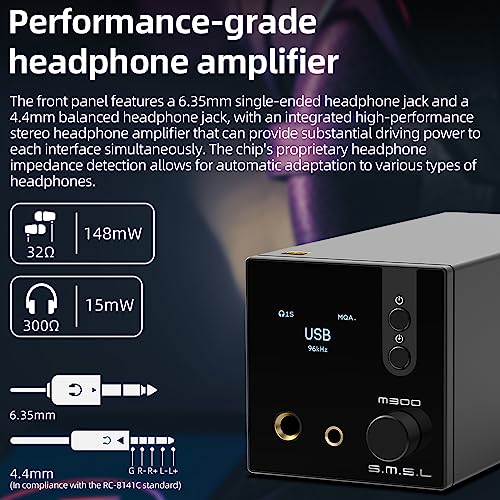 S.M.S.L SMSL M300SE(Upgraded),Two CS43131 Chip MQA Audio Decoder,Ear Amplifier,Third Generation XMOS,PCM768kHz/32bit DSD256,DOP64,5 PCM Filters,True Balanced Output XLR,THD+N -117dB - Image 2