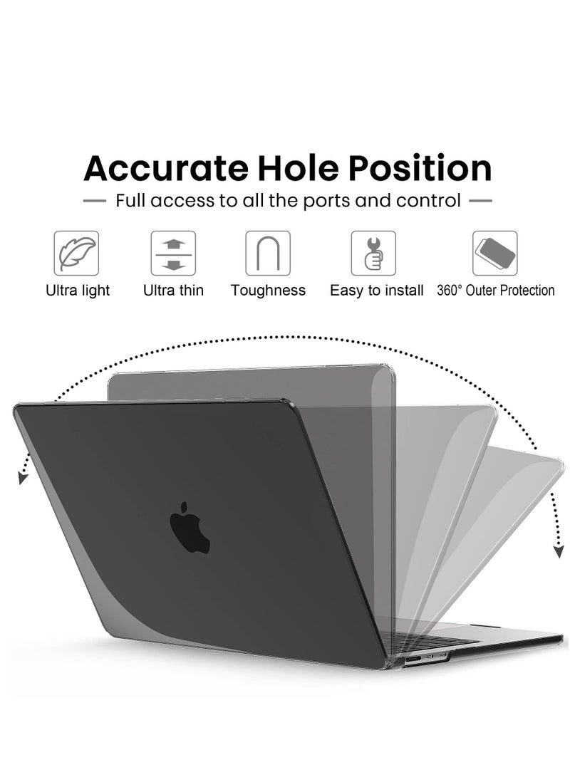 Snap On Laptop Case Cover Compatible with MacBook Air 13.6 inch 2022 Release A2681 M2 Chip w/Liquid Retina Display Touch ID Protective Plastic Hard Shell Case Cover (Black) - Image 2