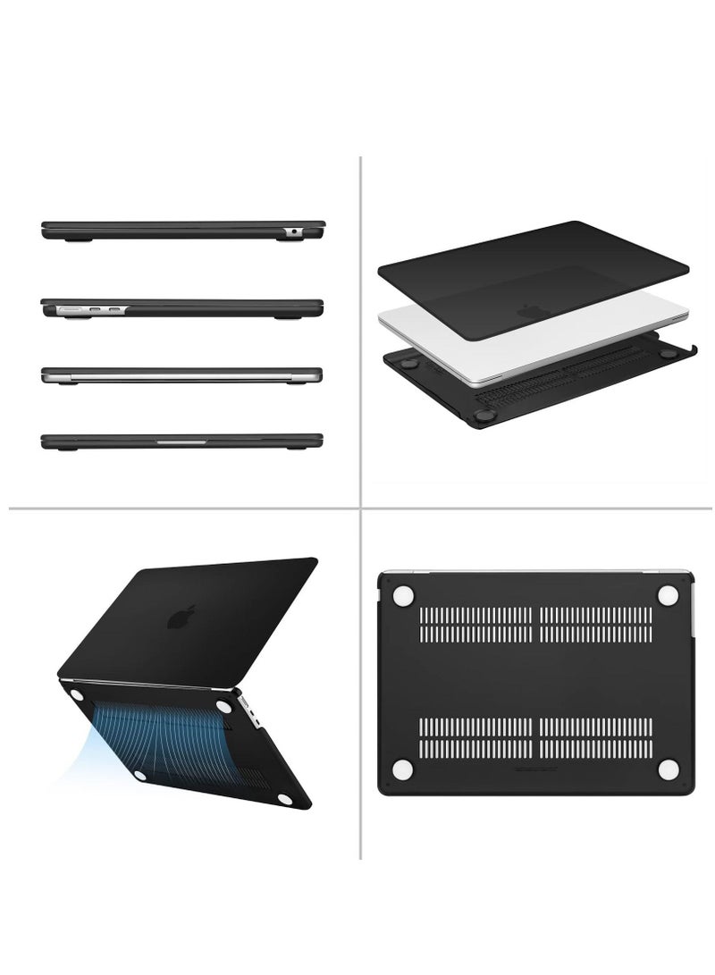 Snap On Laptop Case Cover Compatible with MacBook Air 13.6 inch 2022 Release A2681 M2 Chip w/Liquid Retina Display Touch ID Protective Plastic Hard Shell Case Cover (Black) - Image 4