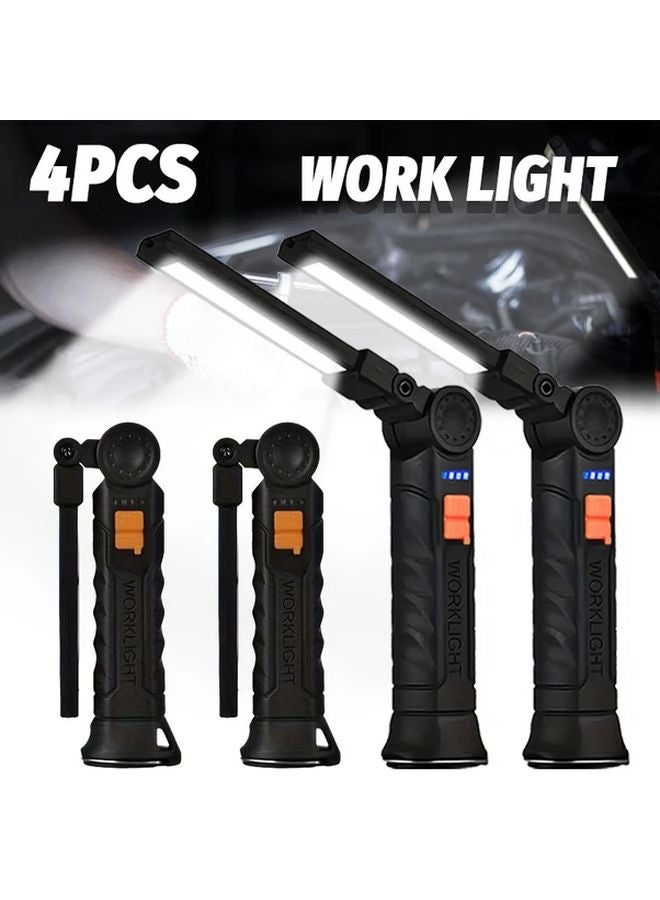 4pcs USB Rechargeable COB LED Work Lights Magnetic Base Portable Floodlight - Image 2