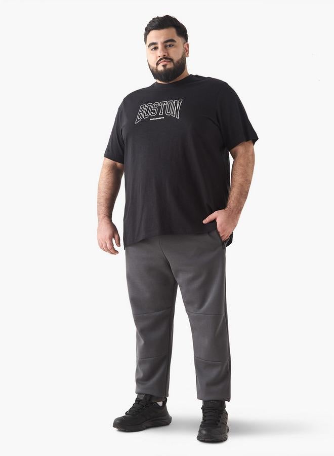 Splash FAV Plus Size Panelled Flexi Waist Joggers with Pockets - Image 2