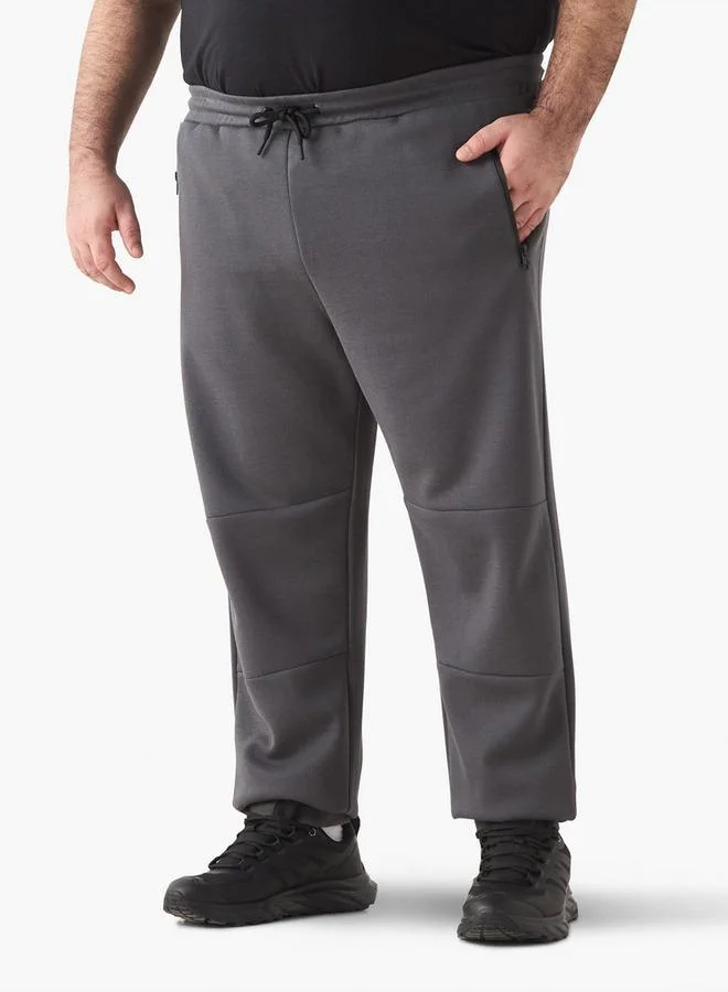 Plus Size Panelled Flexi Waist Joggers with Pockets