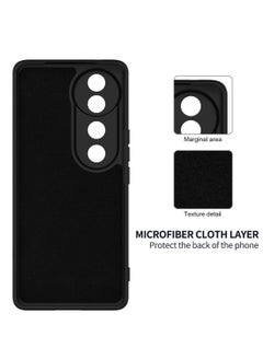 Wtech vivo V40 / V40 Pro 5G 2024 Premium Soft Liquid Silicone Case Cover - Black  - Image 5