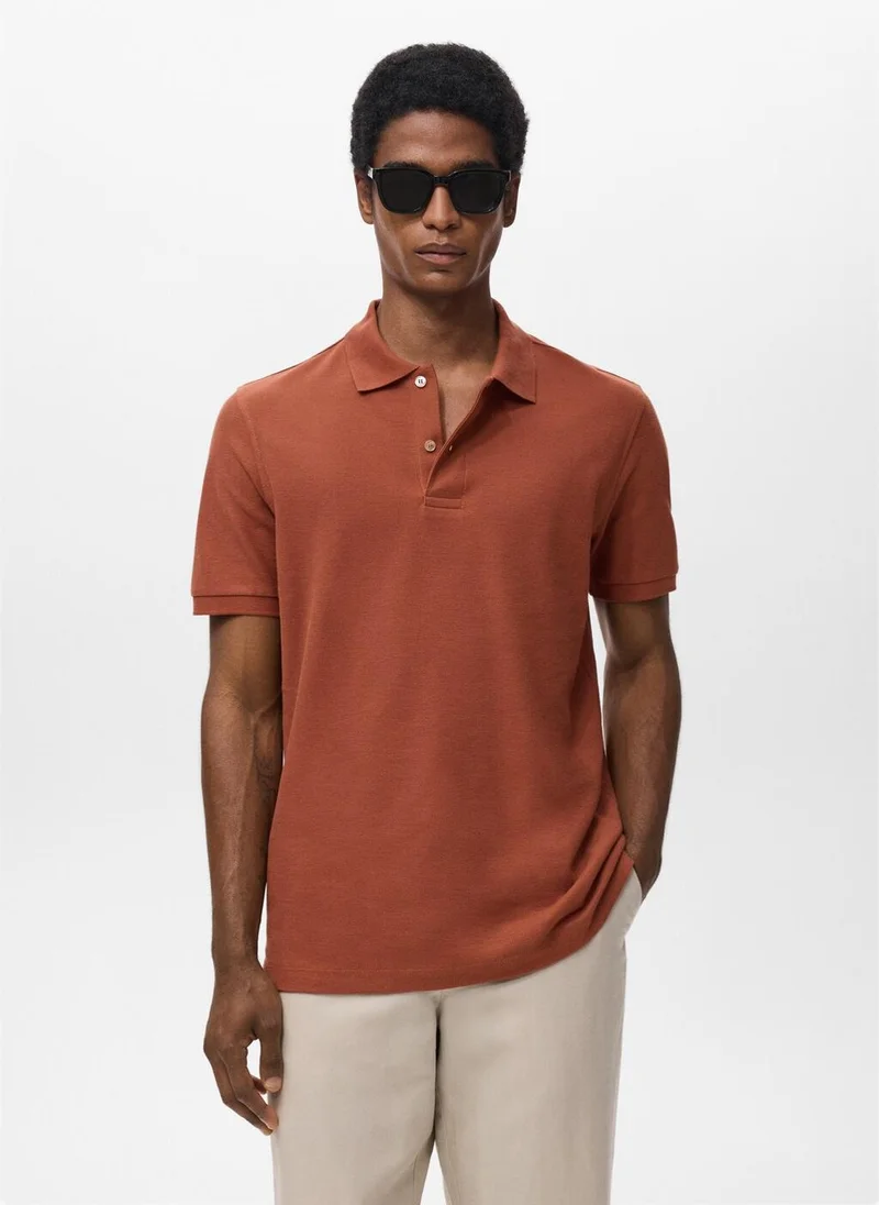 مانجو Regular-Fit Cotton Piqué Polo Shirt
