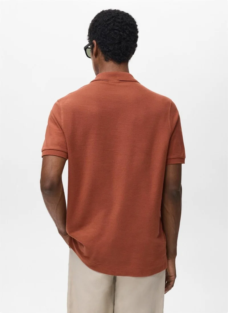 Mango Man Regular-fit cotton piqué polo shirt