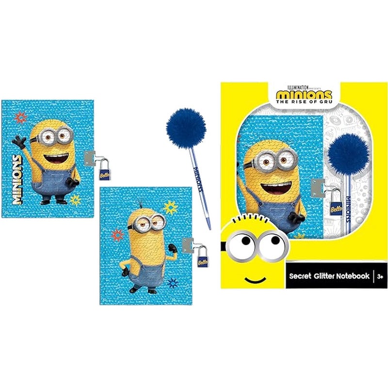 Minions - The Rise of Gru Secret Sequin Notebook with Lock & key for kids above 4 years - FK-MINS-2203