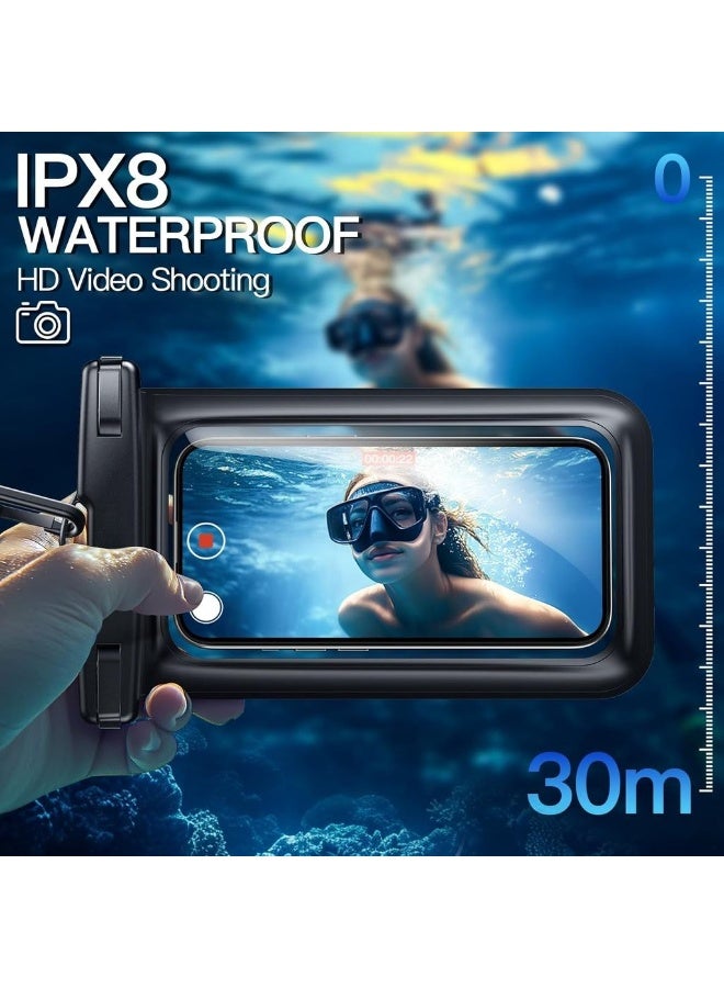 حقيبة هاتف مقاومة للماء 2 حزمة حقيبة مقاومة للماء لـ iPhone 17 16e 16 15 14 Air Pro Max Plus Galaxy S25 S24 Ultra Pixel 10 Series وغيرها حتى 7.2 بوصة IPX8 حقيبة جافة (B) - Image 3