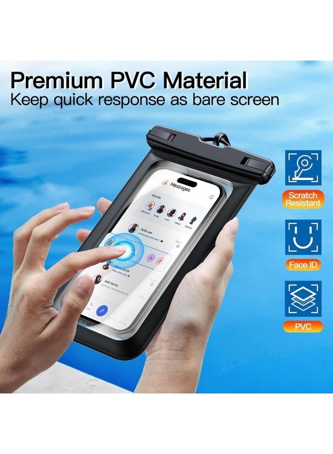 حقيبة هاتف مقاومة للماء 2 حزمة حقيبة مقاومة للماء لـ iPhone 17 16e 16 15 14 Air Pro Max Plus Galaxy S25 S24 Ultra Pixel 10 Series وغيرها حتى 7.2 بوصة IPX8 حقيبة جافة (B) - Image 4