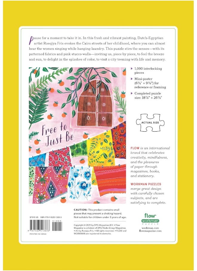 Free to Just Be 1,000-Piece Puzzle: (Flow) for Adults Families Picture Quote Mindfulness Game Gift Jigsaw 26 3/8" x 18 7/8"  - Image 2