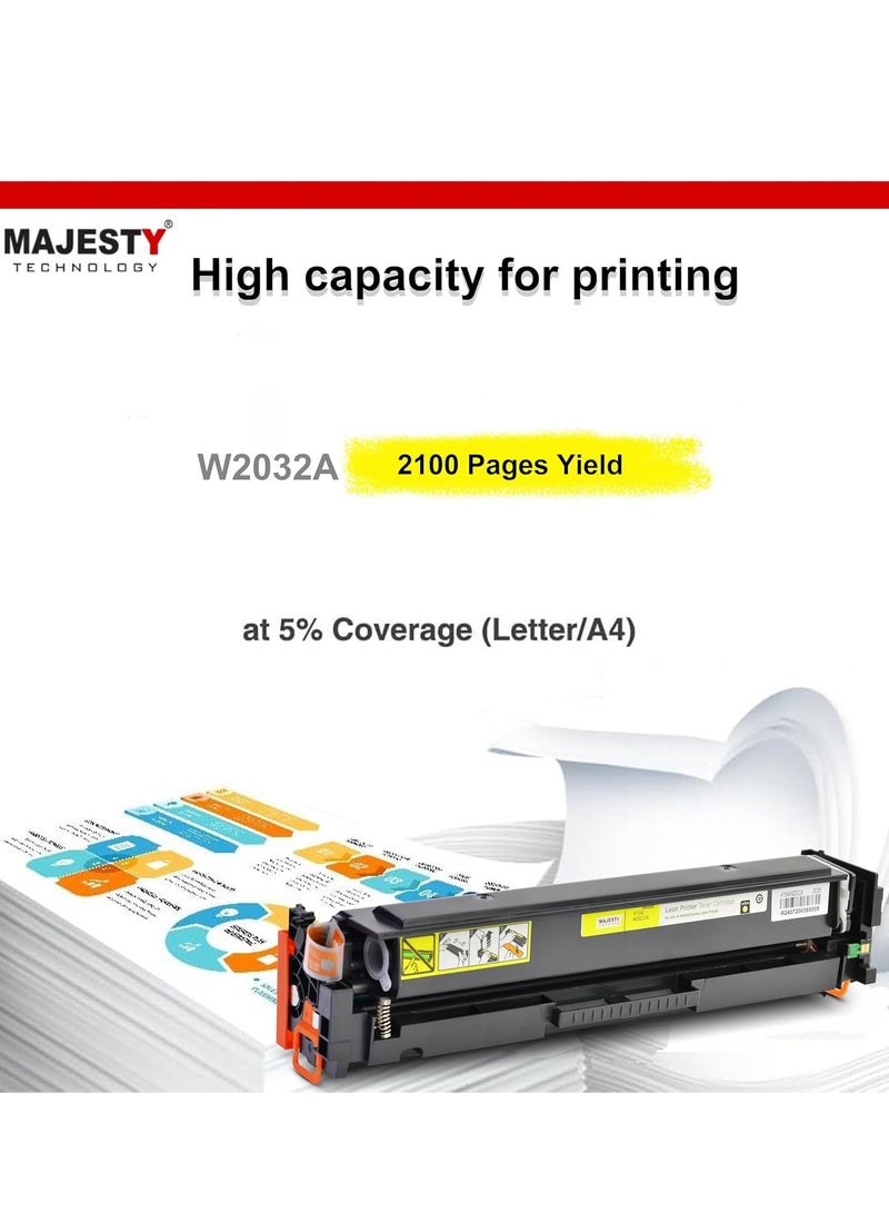 ماجيستي خرطوشة حبر ملونة 415A W2032A متوافقة مع طابعة اتش بي ليزر جيت بروM455dn, M480f, M479fnw, M479fdw, M479fdn, M479dw, M454dn, M454dw أصفر - Image 4