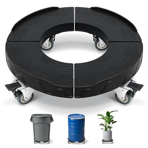 Nefish Trash Can Dolly Wheels, 15-19 Inch Adjustable Round Furniture Dolly with 4 Wheels, Heavy Duty Drum Dollies 440lbs Tire Dollys, Multi Functional Rolling Dolly Cart - Image 1