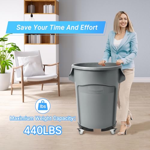 Nefish Trash Can Dolly Wheels, 15-19 Inch Adjustable Round Furniture Dolly with 4 Wheels, Heavy Duty Drum Dollies 440lbs Tire Dollys, Multi Functional Rolling Dolly Cart - Image 2