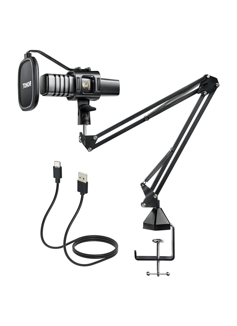 TONOR - USB Microphone Kit, PC Podcast Recording Cardioid Condenser Computer Mic Set for Gaming, Streaming, Singing, Voice Over, YouTube, Studio Mic Bundle with Adjustable Arm Stand, TC30+ - Image 1