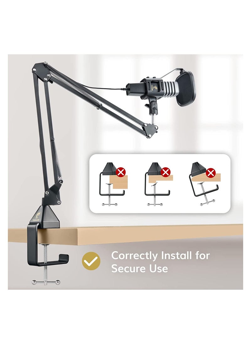 TONOR - USB Microphone Kit, PC Podcast Recording Cardioid Condenser Computer Mic Set for Gaming, Streaming, Singing, Voice Over, YouTube, Studio Mic Bundle with Adjustable Arm Stand, TC30+ - Image 1