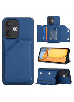 erorex For Xiaomi Redmi 13C 5G / Redmi 13R Skin Feel PU + TPU + PC Card Slots Phone Case(Royal Blue) 
