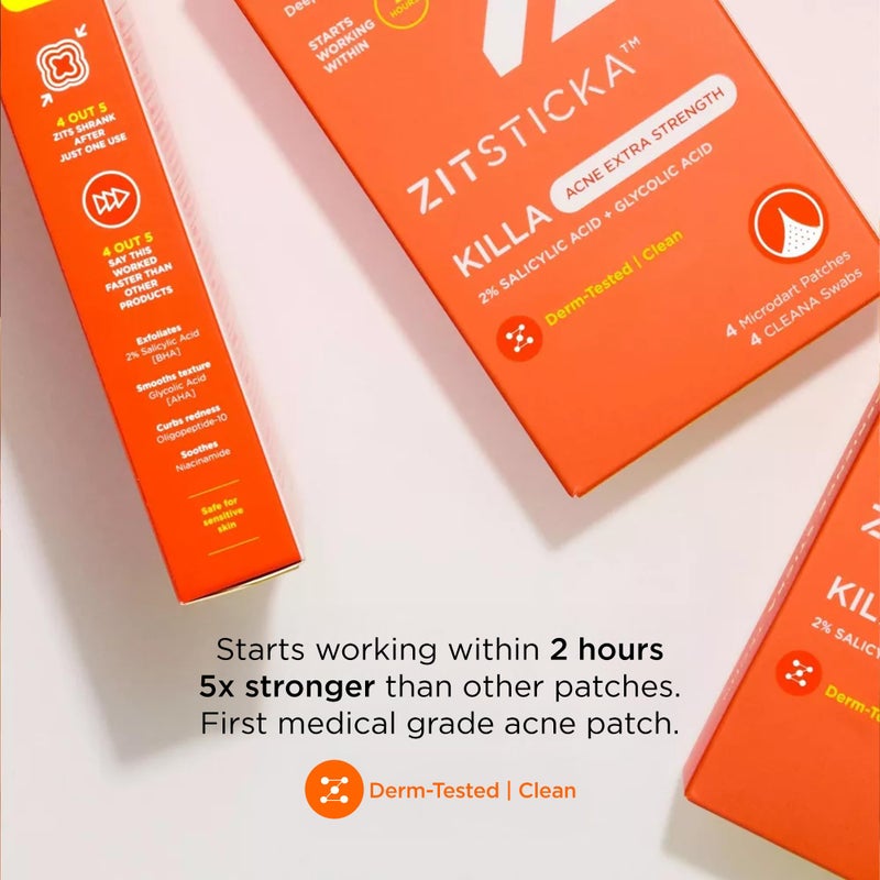 ZitSticka Extra Strength Killa Acne Microdart Patches for Face - OTC Acne Treatment with 2% Salicylic Acid - Fast Acting Microdarts for Deep, Early-Stage Zits & Blemish - 20 Count - Image 4