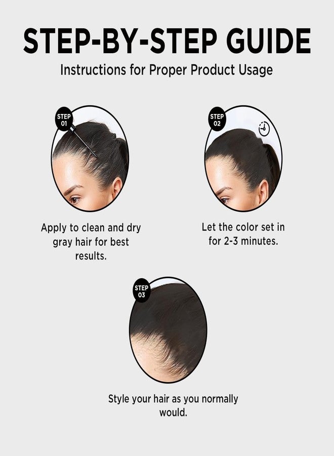 buzzmex Quick Cover-Up Hair Black Covers Grey Roots & Bald Spots Instantly Highly Pigmented, Fuller & Denser LookHair Color Comb Stick, Waterproof and Sweat-Proof Grey Hair Coverage for Men & Women| Flawless Application (BLACK) - Image 5