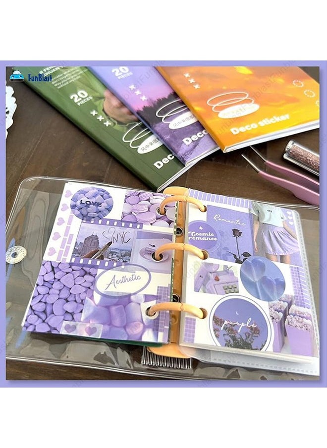 Sticker Book Set - 20 Sheets/240+ Paper Magazine Sticker Booklet, Retro Creative Notebook Decoration Stickers, Stickers For Project, Japanese Style Stickers, Journals, Scrapbooking (Purple) - pzsku/Z6834102BF9380F9BC795Z/45/_/1733730324/94b180d1-0d27-4565-b0e0-a6b8ec8e6576