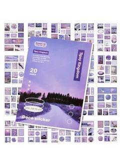 Sticker Book Set - 20 Sheets/240+ Paper Magazine Sticker Booklet, Retro Creative Notebook Decoration Stickers, Stickers For Project, Japanese Style Stickers, Journals, Scrapbooking (Purple)