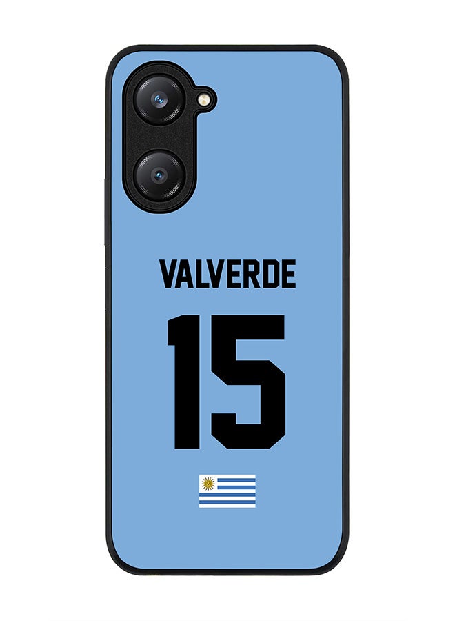 Stylizedd Rugged Black edge case for Vivo Y28s 5G / Vivo Y18 4G /Vivo Y03 4G, Slim fit Case Flexible Cover - Football Team - Uruguay , Player Name - Valverde - Image 1