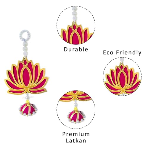 vissera Lotus Wall Decoration Item for Home | Lotus Hangings for Festival, Temple, Function | Decorative Item for Pooja | Kamal Flower for Wall Décor | MDF wooden Lotus Hanging for Décor - Image 3
