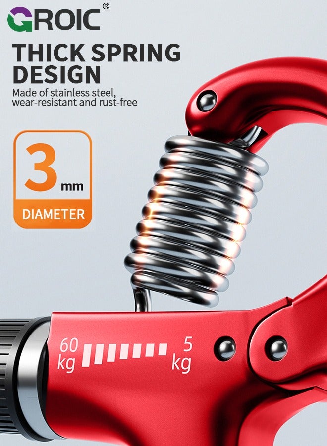 GROIC 2 Pack Grip Strength Trainer, Hand Grip Exerciser Strengthener with Adjustable Resistance, Wrist and Forearm Strength Trainer, Hand Wrist Strength Training Grip Strengtheners Hand Exerciser for Muscle  - Image 3