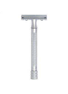 Merkur MERKUR Safety Razor 22C Matte Chrome Satin Finish Three-Piece Razor with Straight Cut Closed Comb Ideal for Wet Shaving Die-Cast Zinc Brass Handle Made in Germany  - Image 1