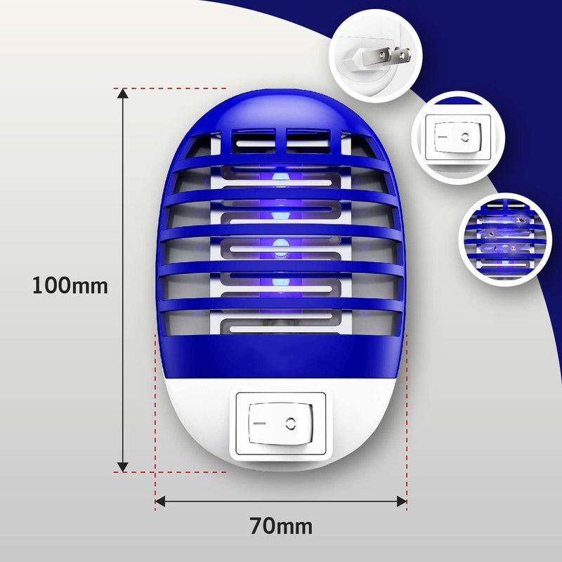 ELECDON 6 Pack Mosquito Killer, Electronic Fly Zapper, Bug Zapper Indoor, Fruit Fly Trap, Fruit Fly Killer with Blue Light, Safe - Non-Toxic - Silent - Effective Operation UV Insect Killer (EU Plug) - Image 3
