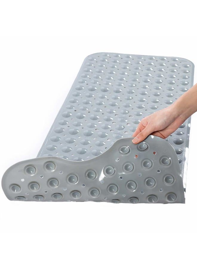 TreeBud Tree Bud Bathtub Mats for Shower Tub Non-Slip Bath Mat 39 x 16 Inch Extra Long Shower Mat Kids Bath Tub Mat for Bathroom with Machine Washable (Gray) - Image 2
