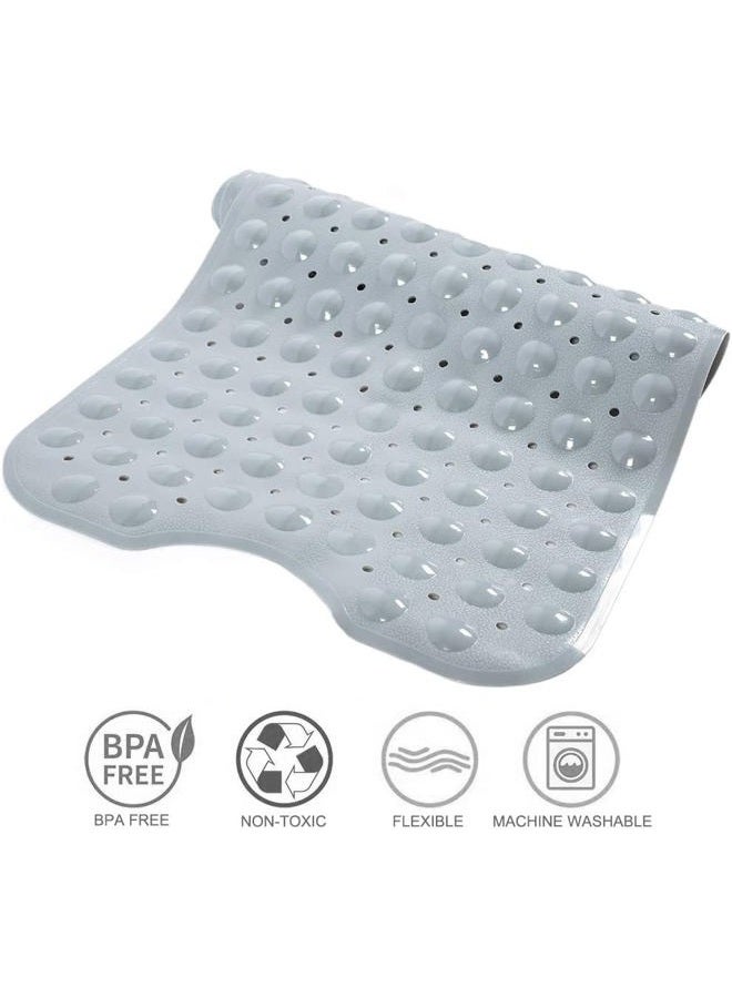 TreeBud Tree Bud Bathtub Mats for Shower Tub Non-Slip Bath Mat 39 x 16 Inch Extra Long Shower Mat Kids Bath Tub Mat for Bathroom with Machine Washable (Gray) - Image 4