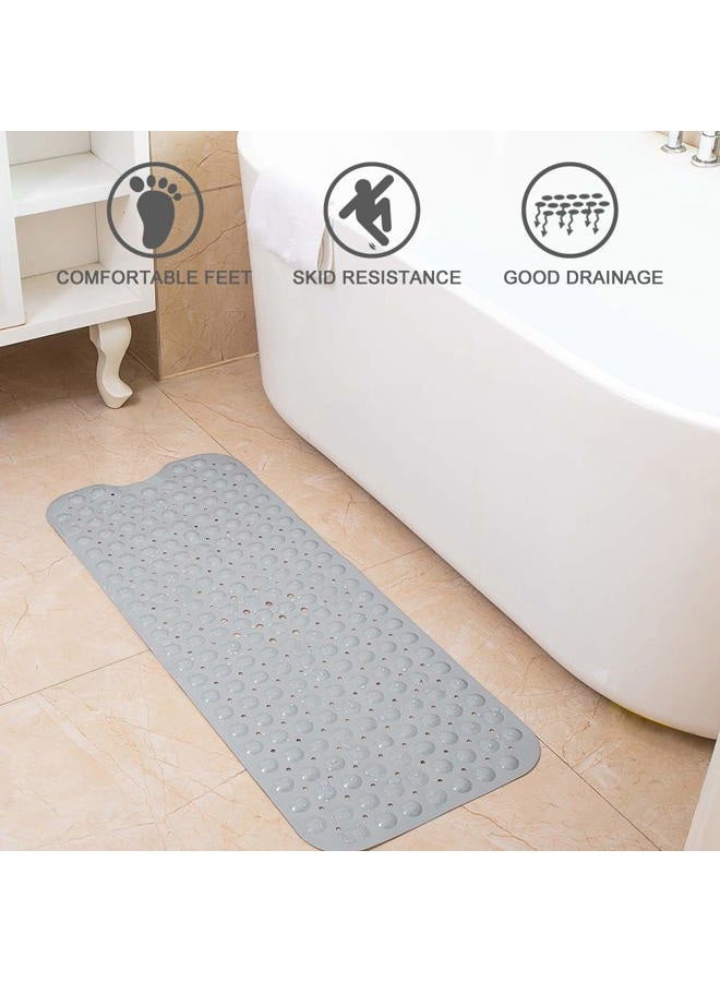 TreeBud Tree Bud Bathtub Mats for Shower Tub Non-Slip Bath Mat 39 x 16 Inch Extra Long Shower Mat Kids Bath Tub Mat for Bathroom with Machine Washable (Gray) - Image 5