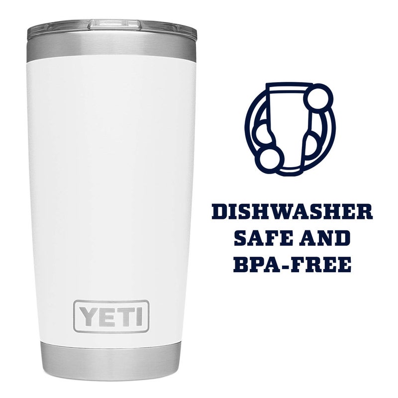 YETI كوب ييتي رامبلر سعة 20 أونصة، من الفولاذ المقاوم للصدأ، معزول بالفراغ بغطاء مغناطيسي، أبيض - Image 4