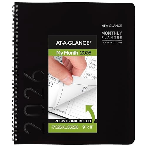 AT-A-GLANCE ATAGLANCE 2026 Planner Monthly 9 x 11 Large Contemporary Lite Black 7026XL0526 - Image 1