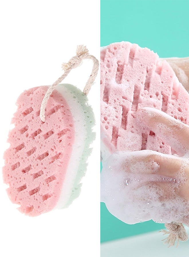 Three layers Bath Sponge Body Brush Skin Clean Massage Cleaning Shower Brushes For Kids Adults Foam Scrubbing Towel Rope Three Layer Sponge Bath Scrub Foam Producing Sponge Sponge Unique - Image 1