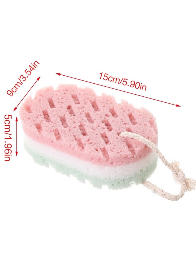 Three layers Bath Sponge Body Brush Skin Clean Massage Cleaning Shower Brushes For Kids Adults Foam Scrubbing Towel Rope Three Layer Sponge Bath Scrub Foam Producing Sponge Sponge Unique - Image 2