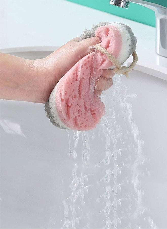 Three layers Bath Sponge Body Brush Skin Clean Massage Cleaning Shower Brushes For Kids Adults Foam Scrubbing Towel Rope Three Layer Sponge Bath Scrub Foam Producing Sponge Sponge Unique - Image 3