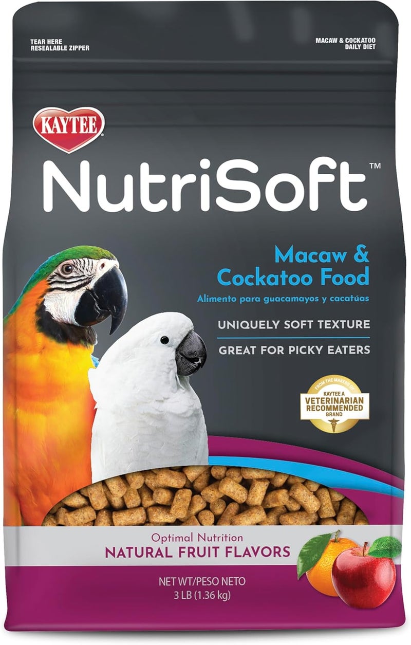 Kaytee Nutri Soft Pet Macaw & Cockatoo Bird Food, 3 Pound - Image 1