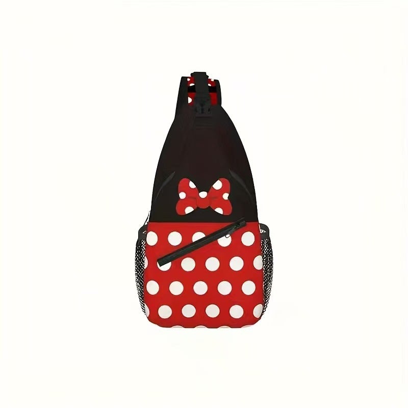 New Cartoon Printed Chest Bag For Primary And Secondary School Students, Versatile Casual Small Backpack That Can Be Used As A Logo