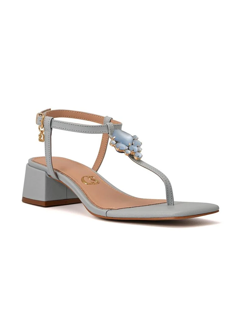 Carmen Steffens Sky Blue Sandal with Gemstones and Crystals