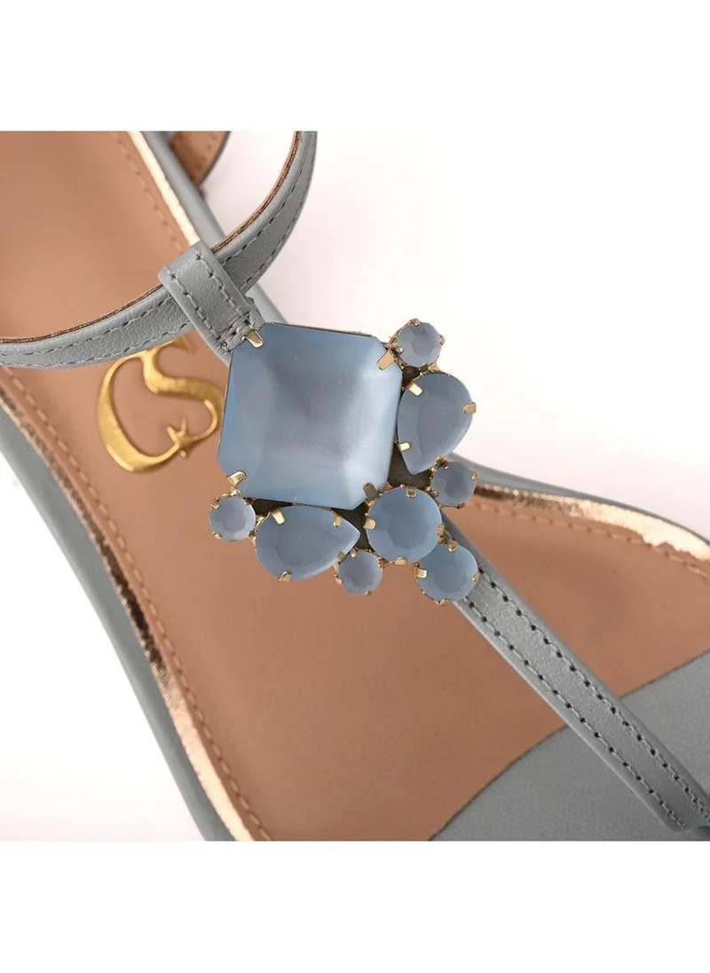 Carmen Steffens  Sky Blue Sandal with Gemstones and Crystals for Women | Best Price UAE