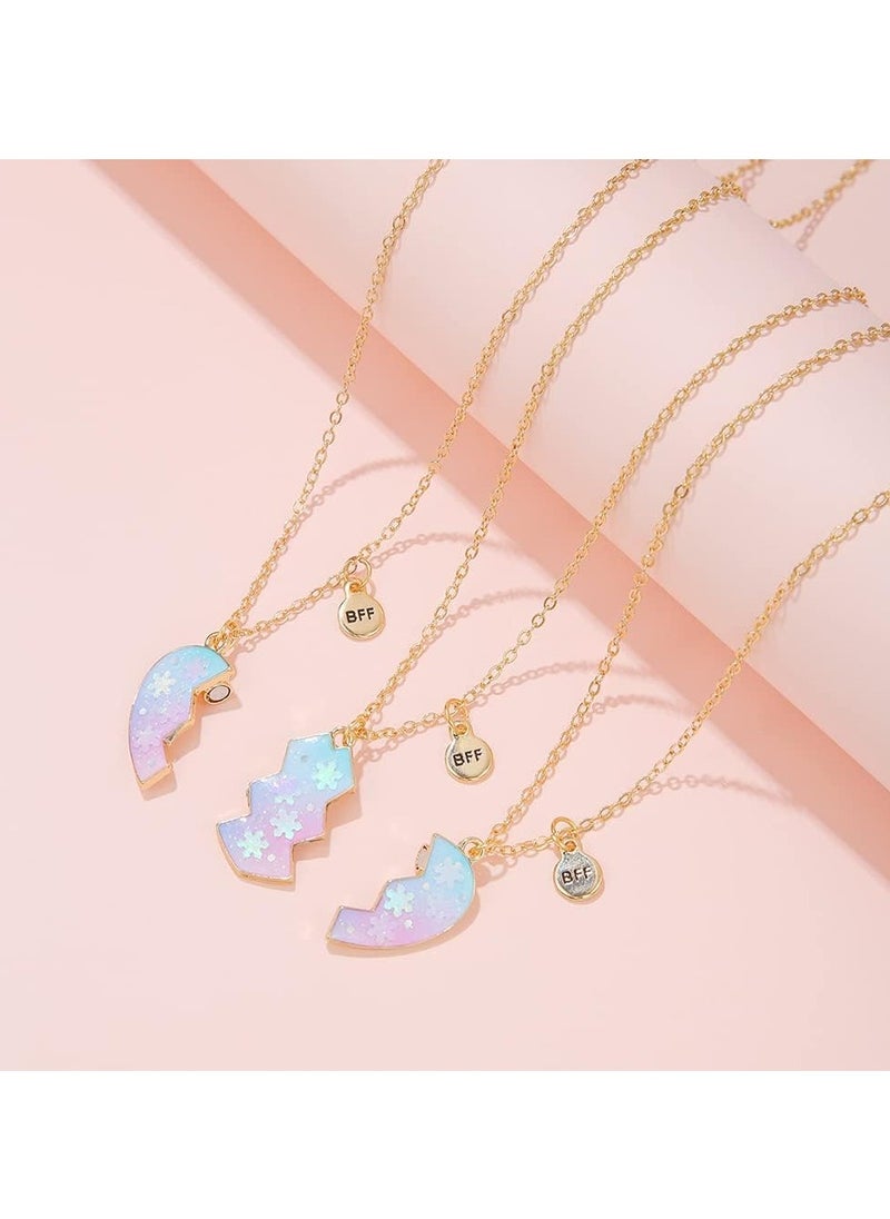 RAHAYM Best Friend Necklaces for 3 Matching Heart Pendant Magnetic Bff Friendship Necklace  - Image 4