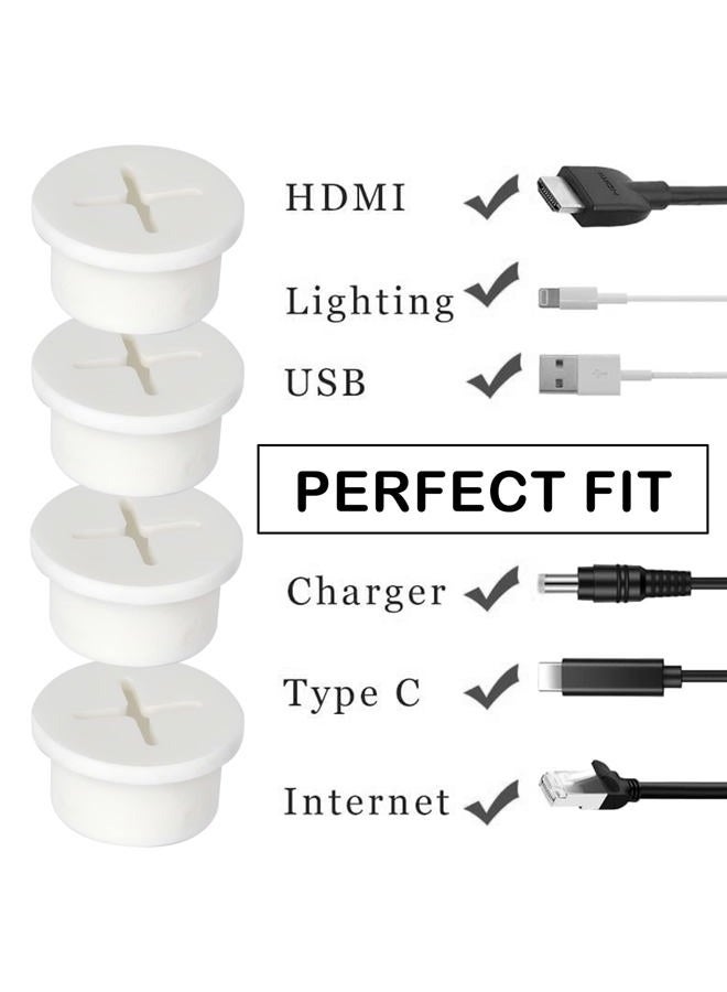 AccEncyc 12 Pcs Cable Cord Grommet Silicone Cable Grommet 3/4" Wire Hole Cover Cable Management Wire Organizer Cable Pass Through Desk Grommet for Table, Computer Desk, Office, Home - Image 5